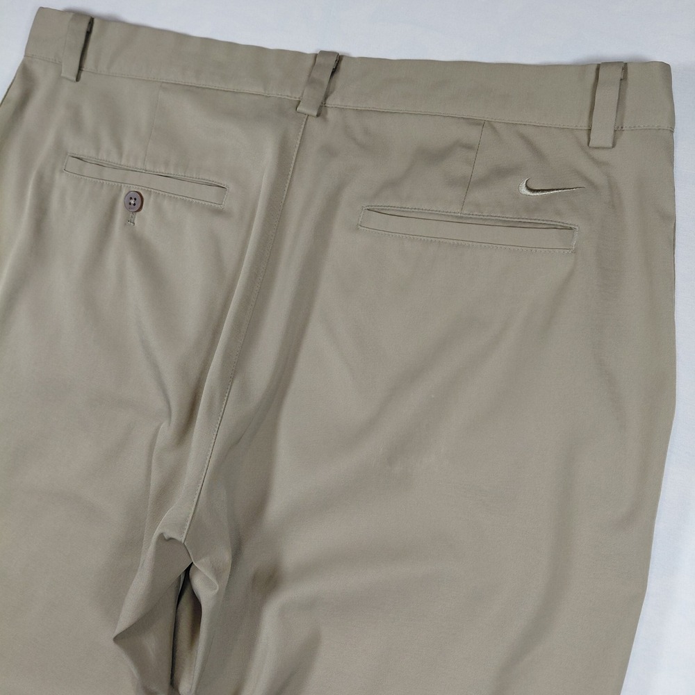 Nike Golf Dri-FIT Mens Khaki Tan Flat Front Performance Chino Pants 36x34